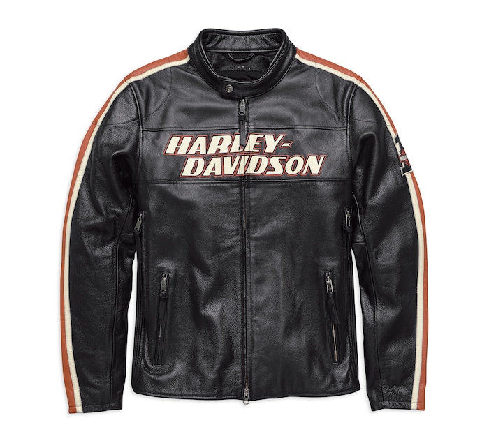 gilet cuir harley davidson vintage